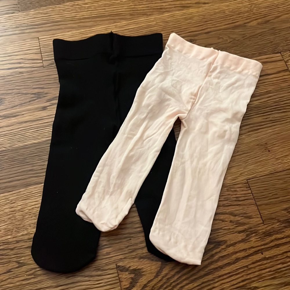 2 pair of baby girl tights